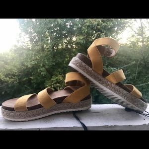 Trendy strappy wedge sandals